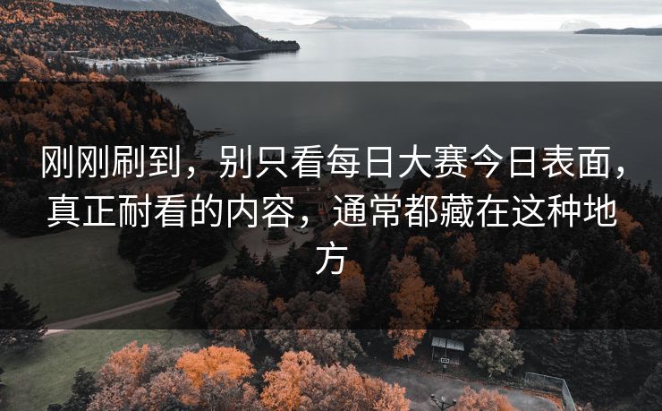 刚刚刷到，别只看每日大赛今日表面，真正耐看的内容，通常都藏在这种地方